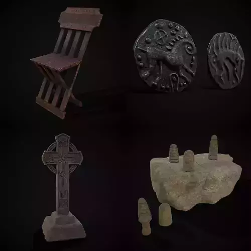 Medieval Prop Mix Twenty Eight 3D Model Collection