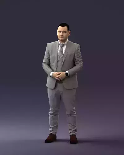 000147 Businessman in Grey Suit 0709 3dp 3D print model