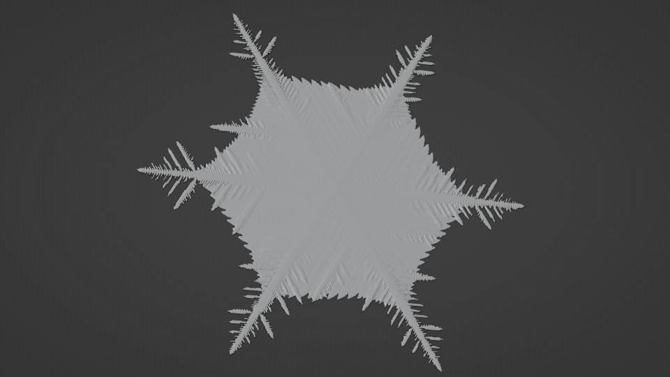 Snowflake growing animation with blender file 3D model_7