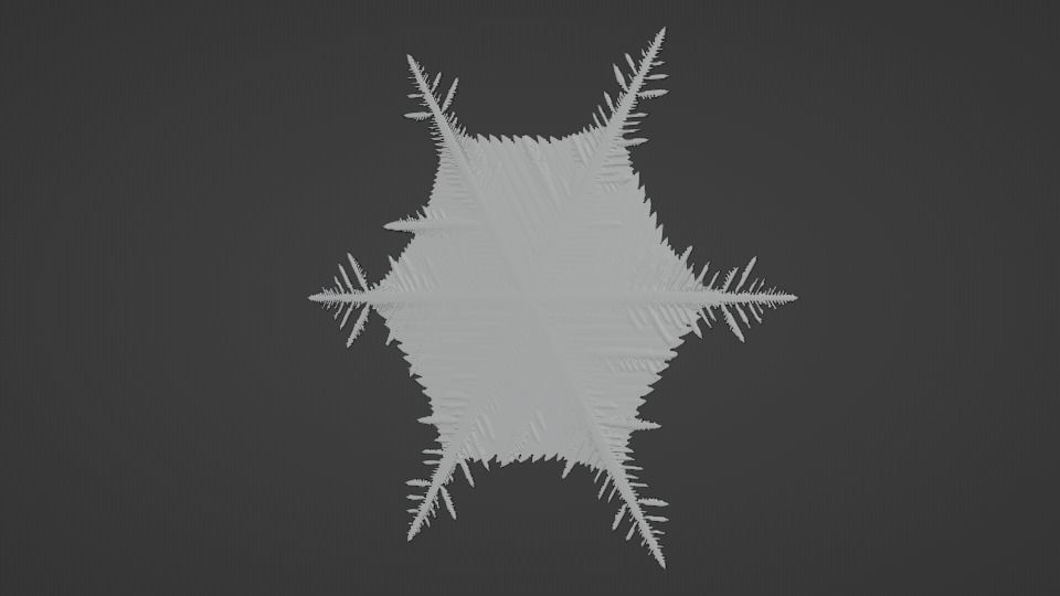 Snowflake growing animation with blender file 3D model_10