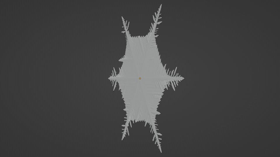 Snowflake growing animation with blender file 3D model_11