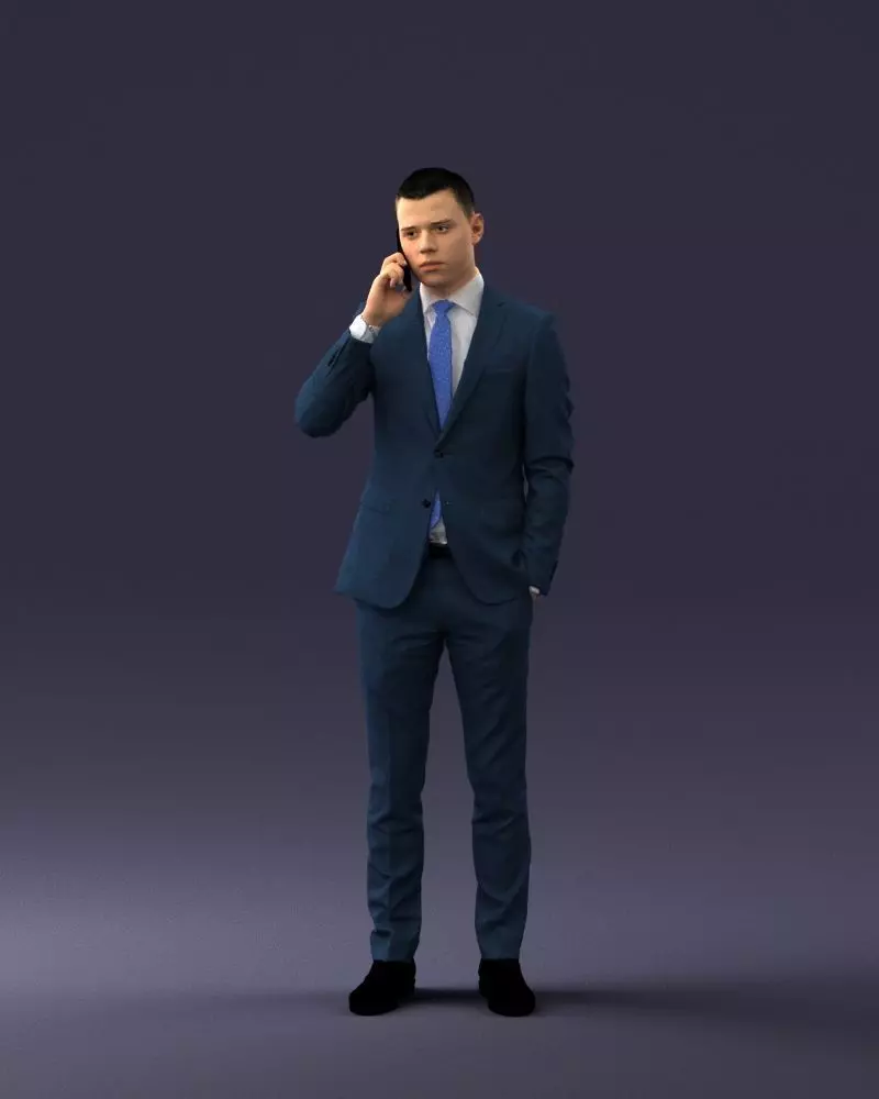 000182 Young Businessman on Phone 0911 3dp 3D print model