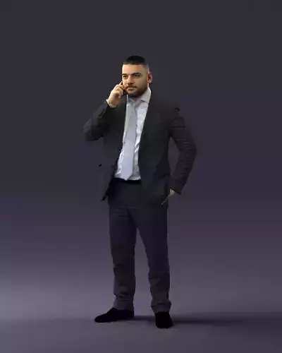 000181 Businessman Talking on Phone 0911 3dp