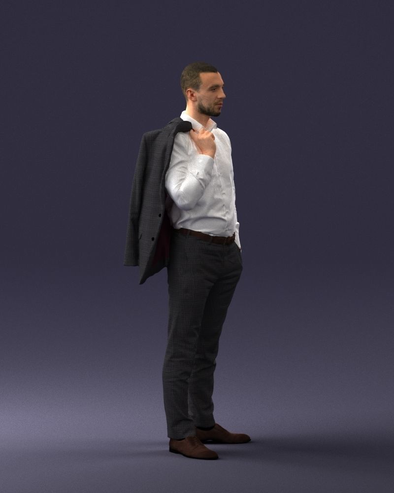000243 Man in White Shirt with Jacket Over Shoulder 0116 3dp 3D print model_9
