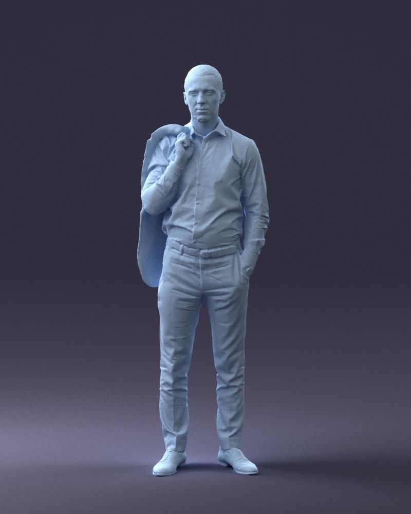 000243 Man in White Shirt with Jacket Over Shoulder 0116 3dp 3D print model_34