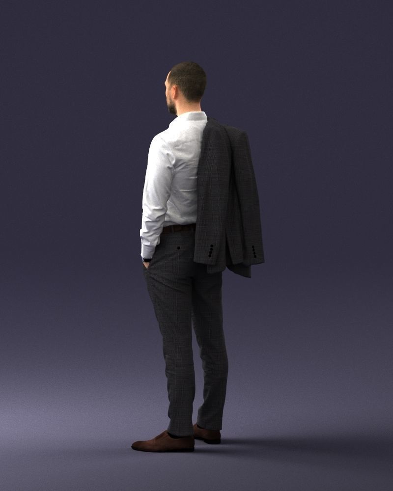 000243 Man in White Shirt with Jacket Over Shoulder 0116 3dp 3D print model_21
