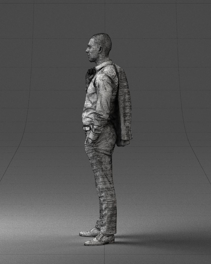 000243 Man in White Shirt with Jacket Over Shoulder 0116 3dp 3D print model_26