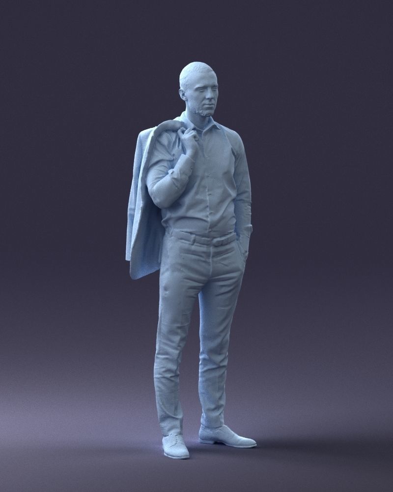 000243 Man in White Shirt with Jacket Over Shoulder 0116 3dp 3D print model_7
