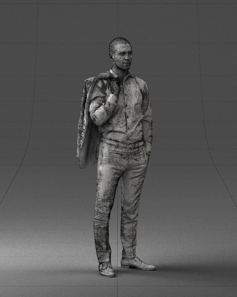 000243 Man in White Shirt with Jacket Over Shoulder 0116 3dp 3D print model_8