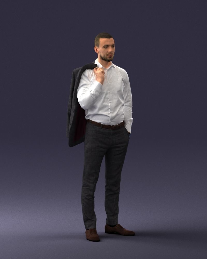 000243 Man in White Shirt with Jacket Over Shoulder 0116 3dp 3D print model_6