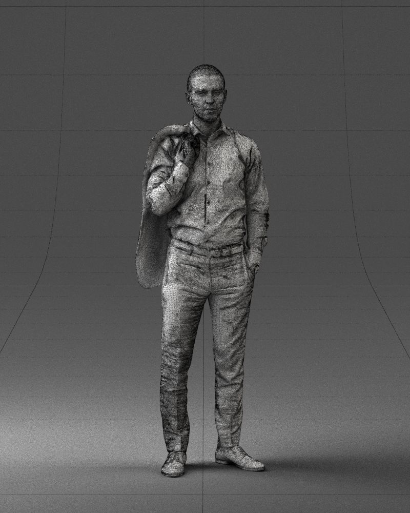 000243 Man in White Shirt with Jacket Over Shoulder 0116 3dp 3D print model_5