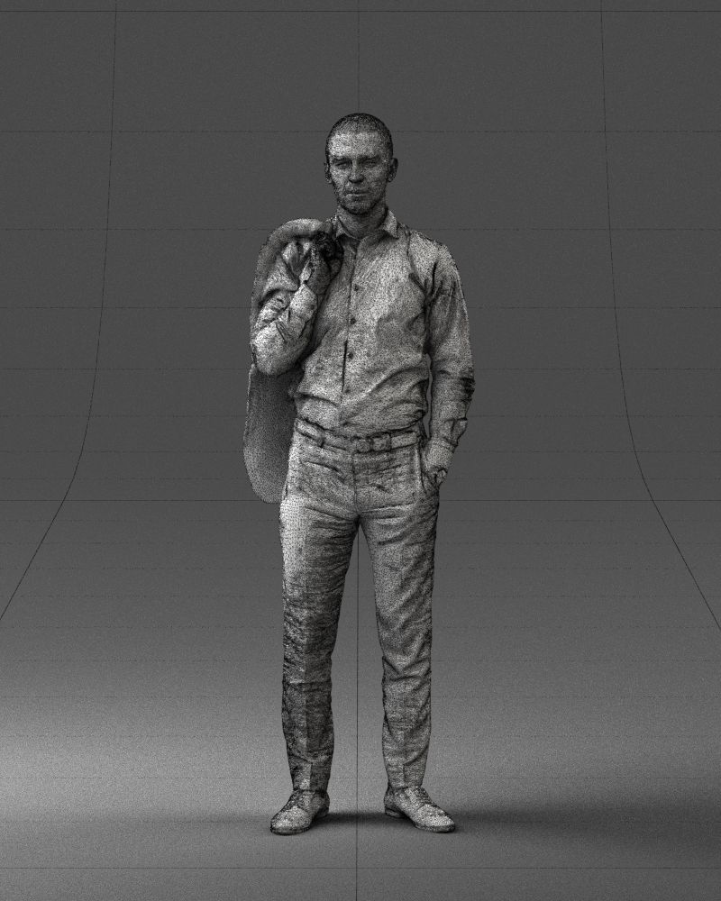 000243 Man in White Shirt with Jacket Over Shoulder 0116 3dp 3D print model_35