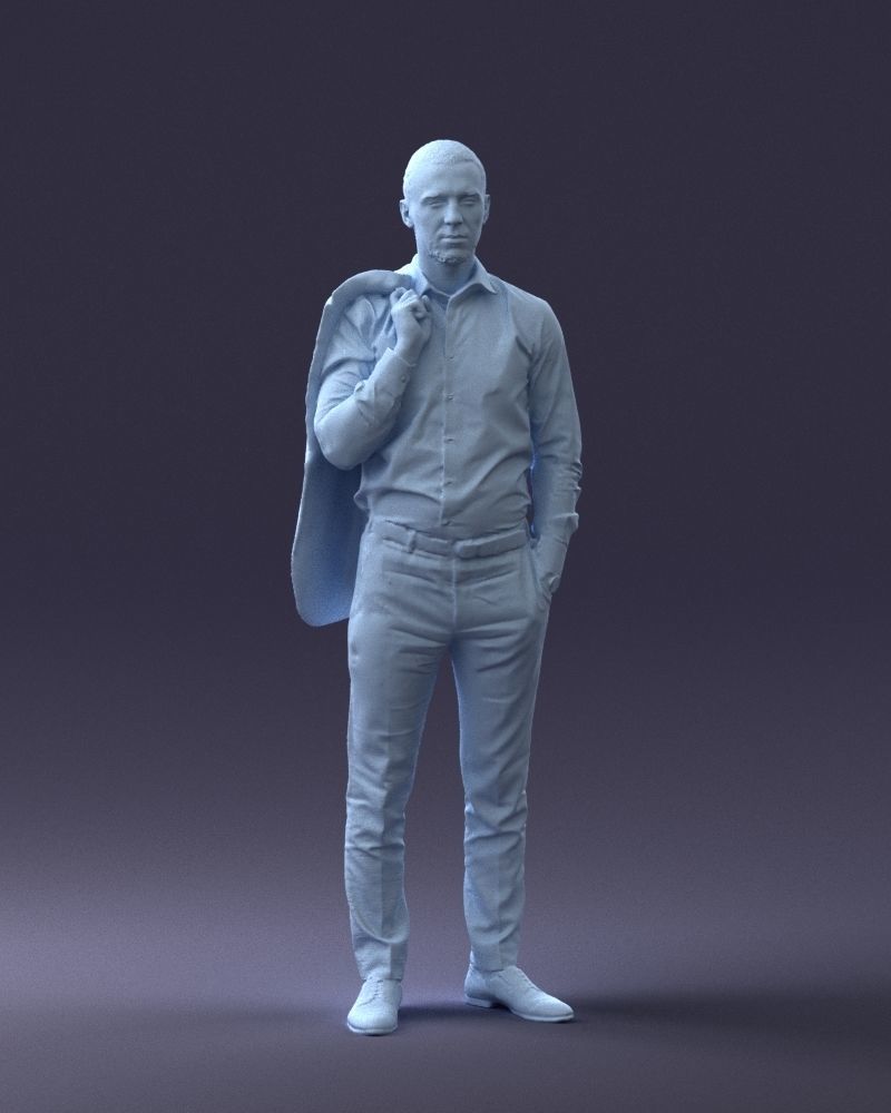 000243 Man in White Shirt with Jacket Over Shoulder 0116 3dp 3D print model_4