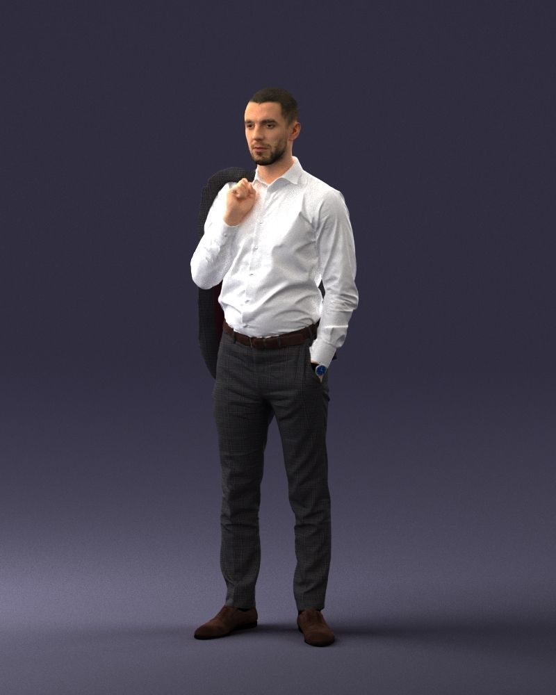 000243 Man in White Shirt with Jacket Over Shoulder 0116 3dp 3D print model_30