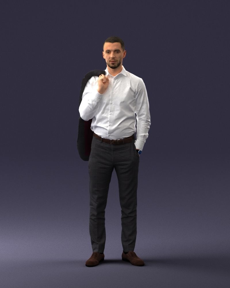 000243 Man in White Shirt with Jacket Over Shoulder 0116 3dp 3D print model_33
