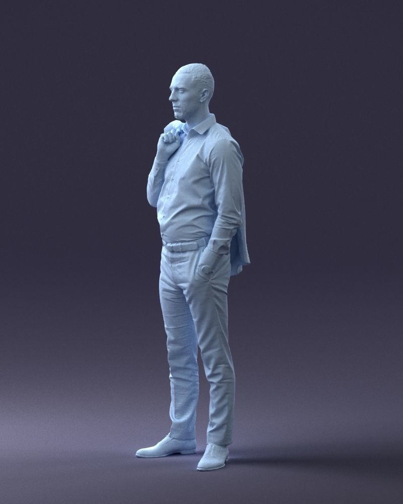 000243 Man in White Shirt with Jacket Over Shoulder 0116 3dp 3D print model_28