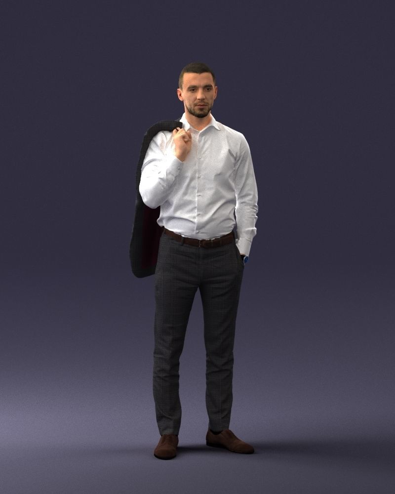 000243 Man in White Shirt with Jacket Over Shoulder 0116 3dp 3D print model_3