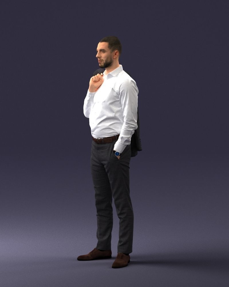 000243 Man in White Shirt with Jacket Over Shoulder 0116 3dp 3D print model_27