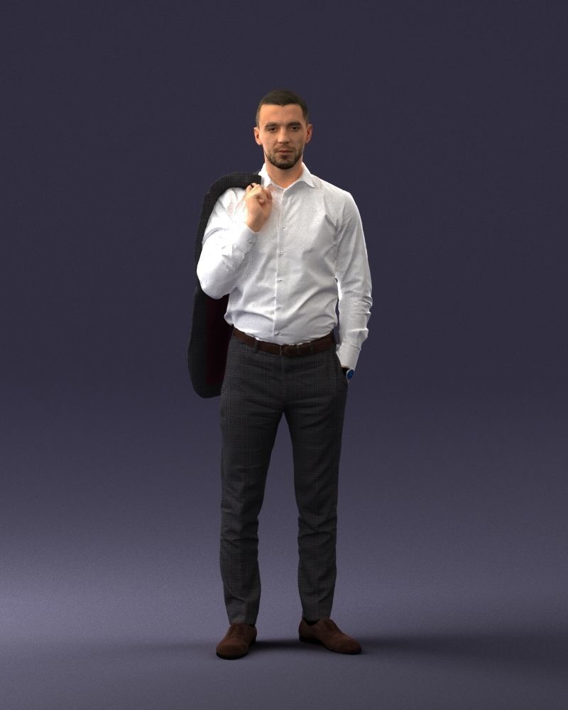 000243 Man in White Shirt with Jacket Over Shoulder 0116 3dp 3D print model_36