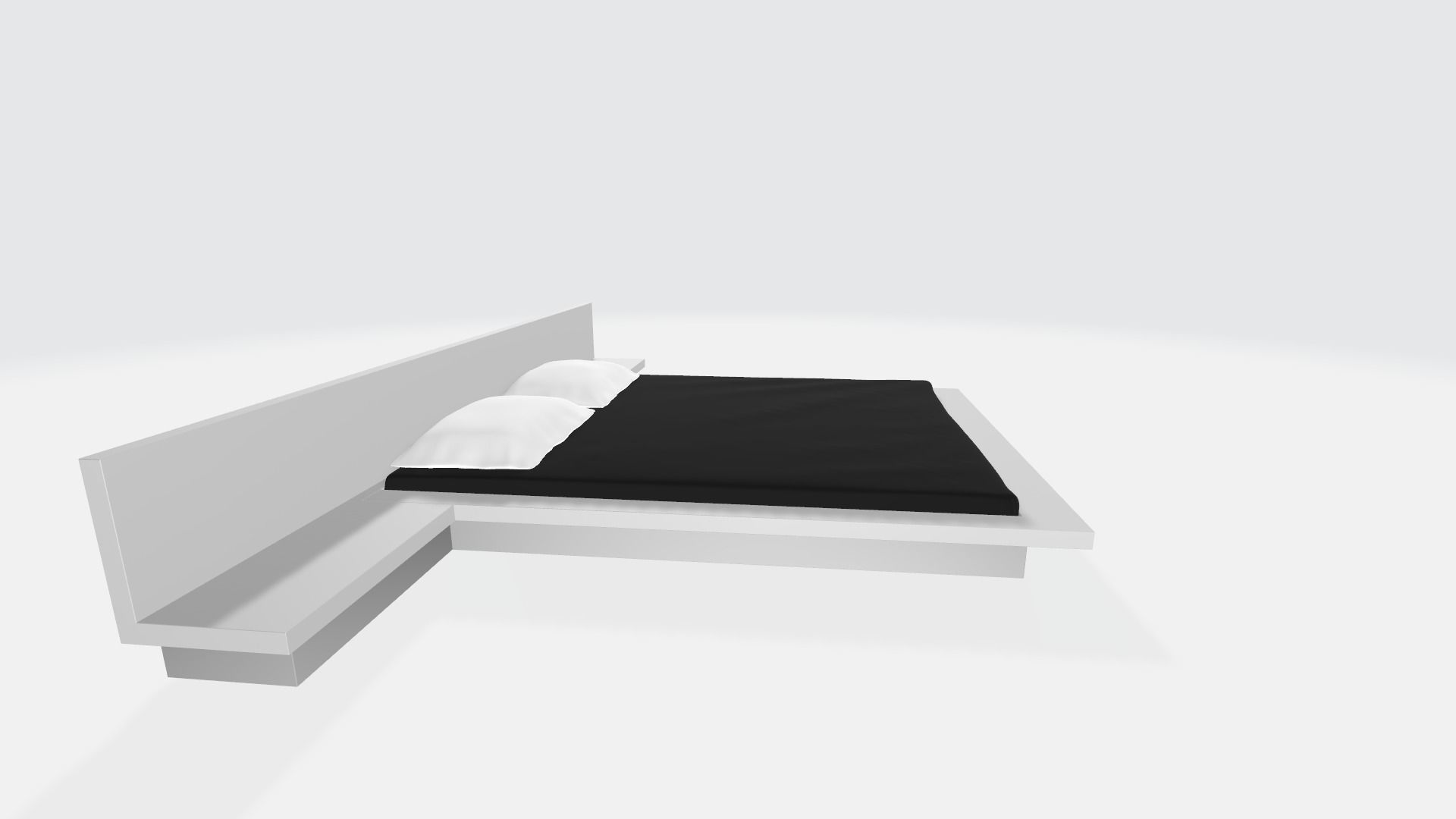 Large modern bed 3D model_4