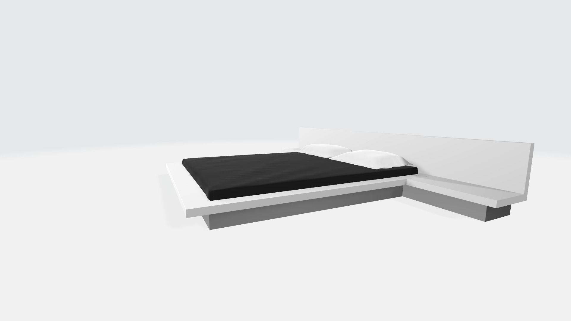 Large modern bed 3D model_3