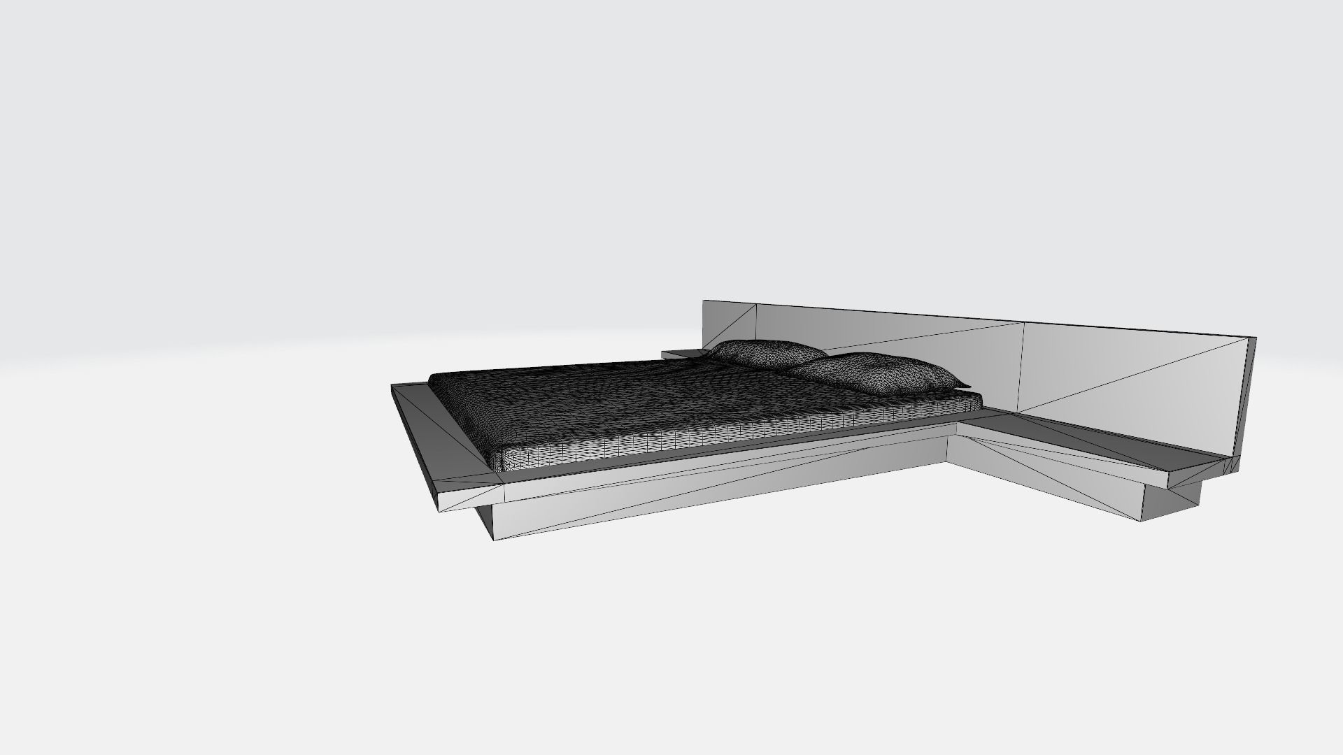 Large modern bed 3D model_2