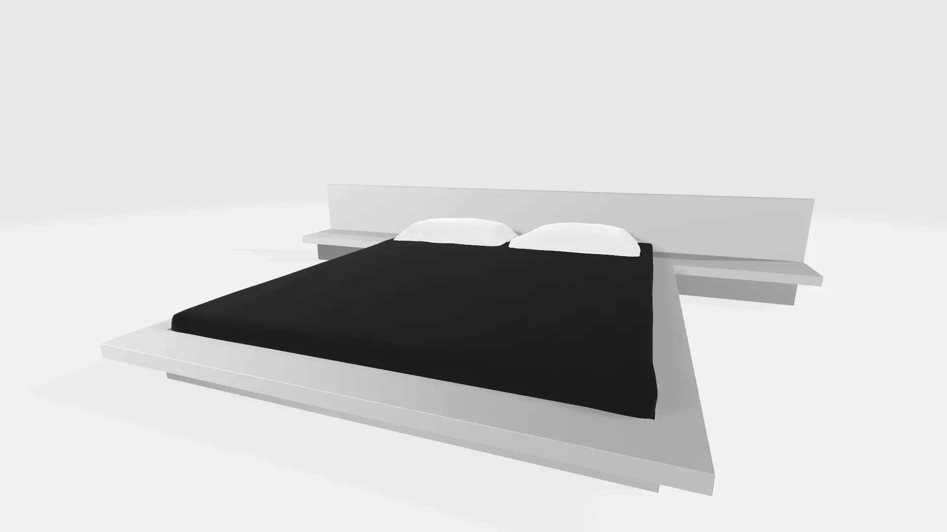 Large modern bed 3D model_0
