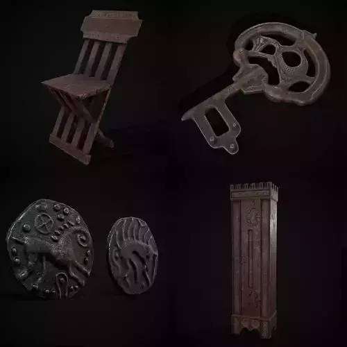 Medieval Prop Mix Twenty Nine  3D Model Collection