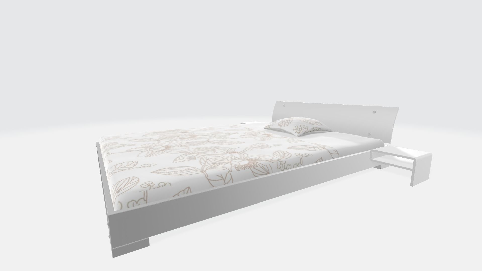 Classic Bed 3D model_2