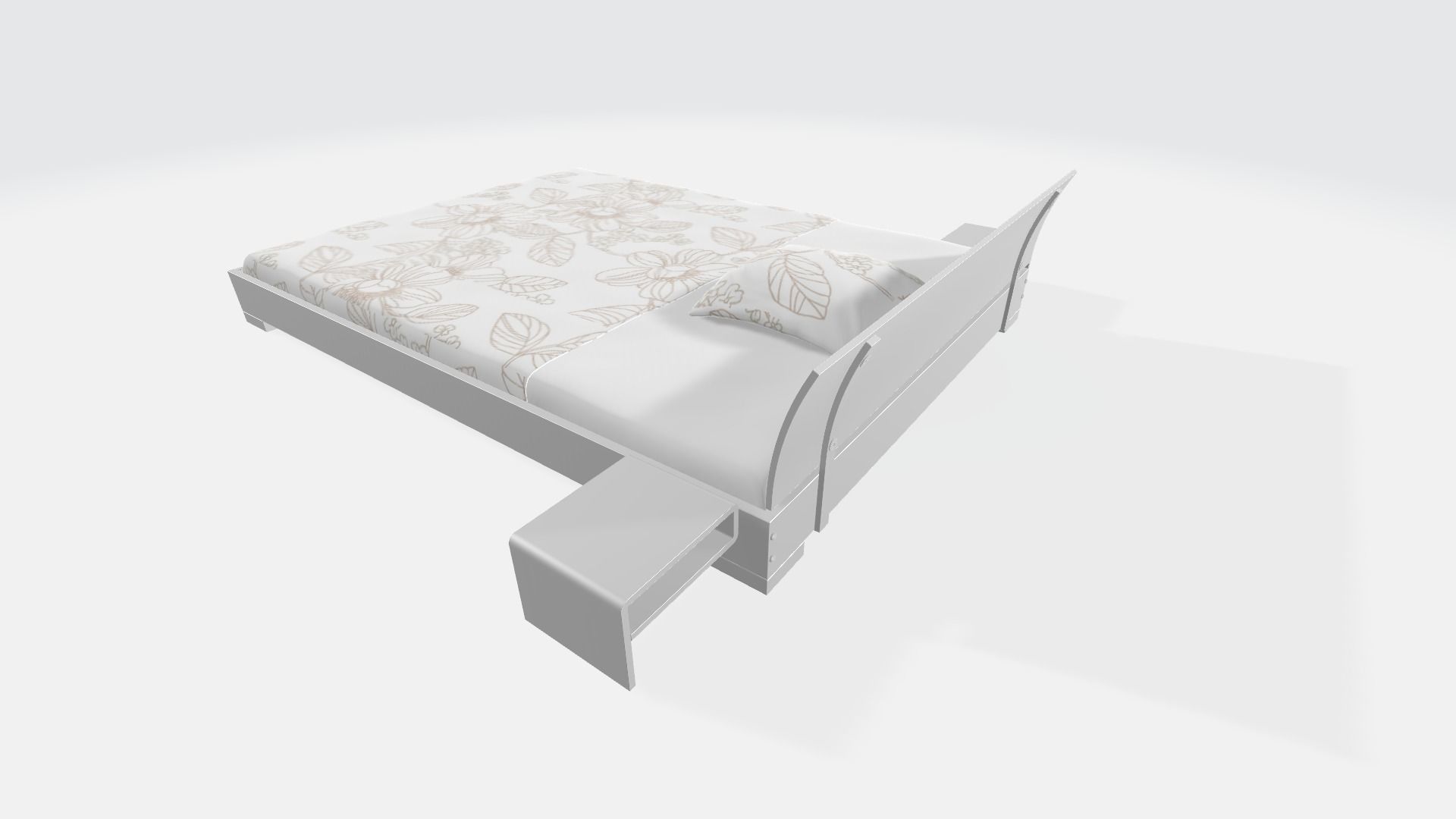 Classic Bed 3D model_6