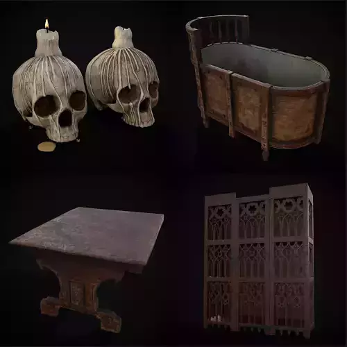 Medieval Prop Mix Thirty 3D Model Collection