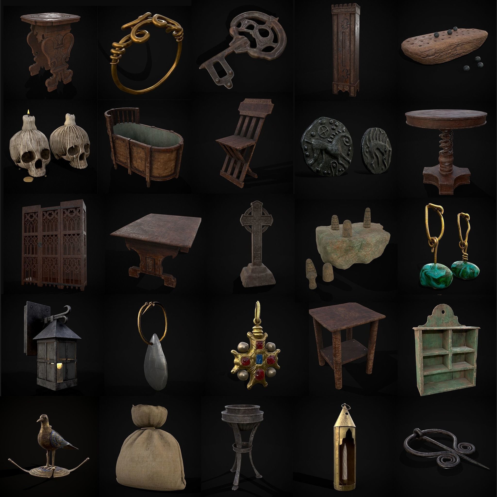 Medieval Prop Mix Thirty One 3D Model Collection_2