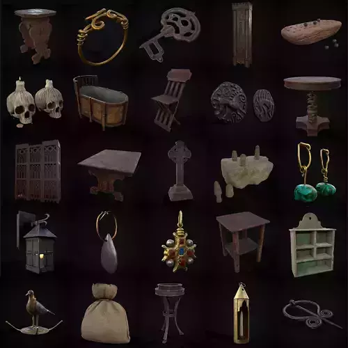 Medieval Prop Mix Thirty One 3D Model Collection