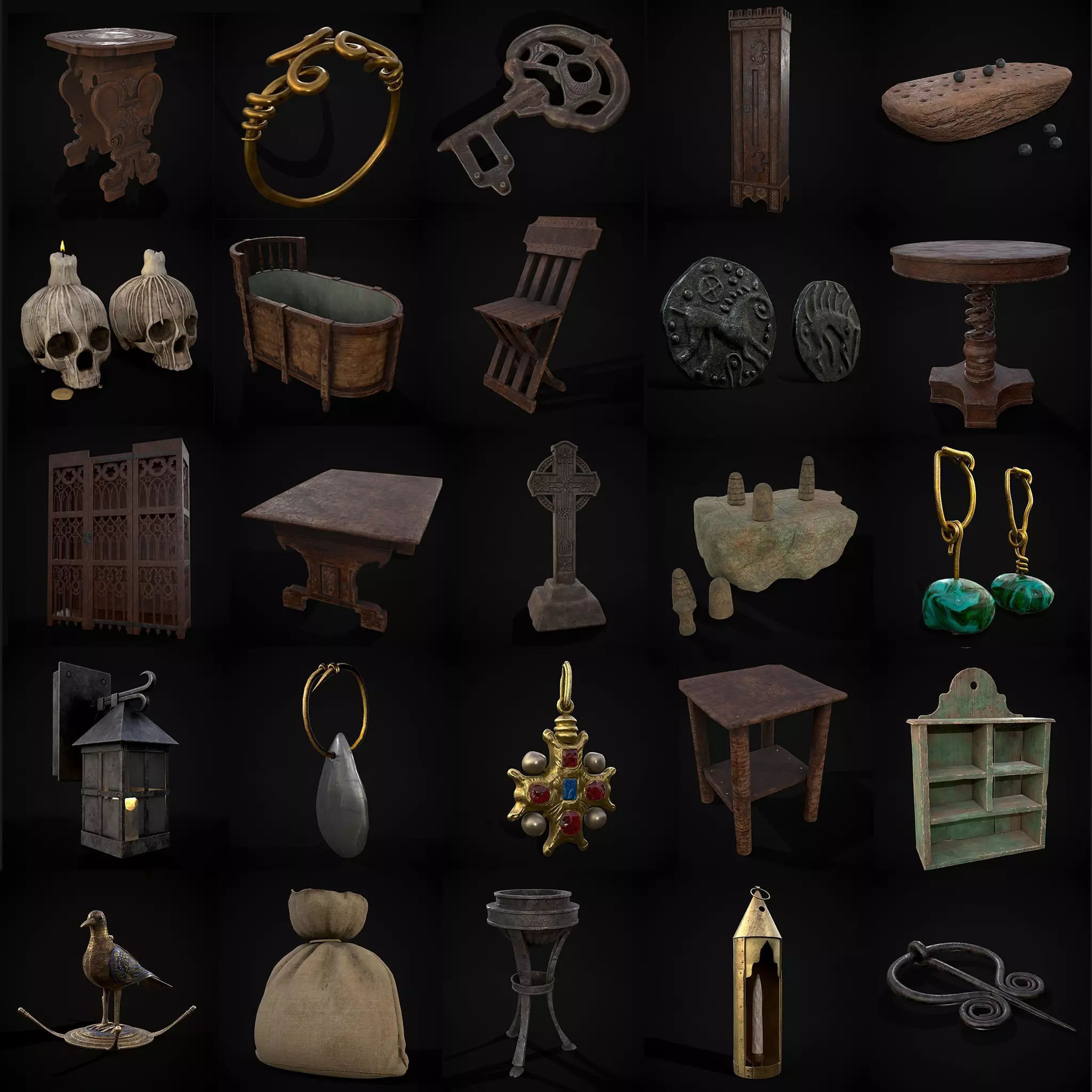 Medieval Prop Mix Thirty One 3D Model Collection_0