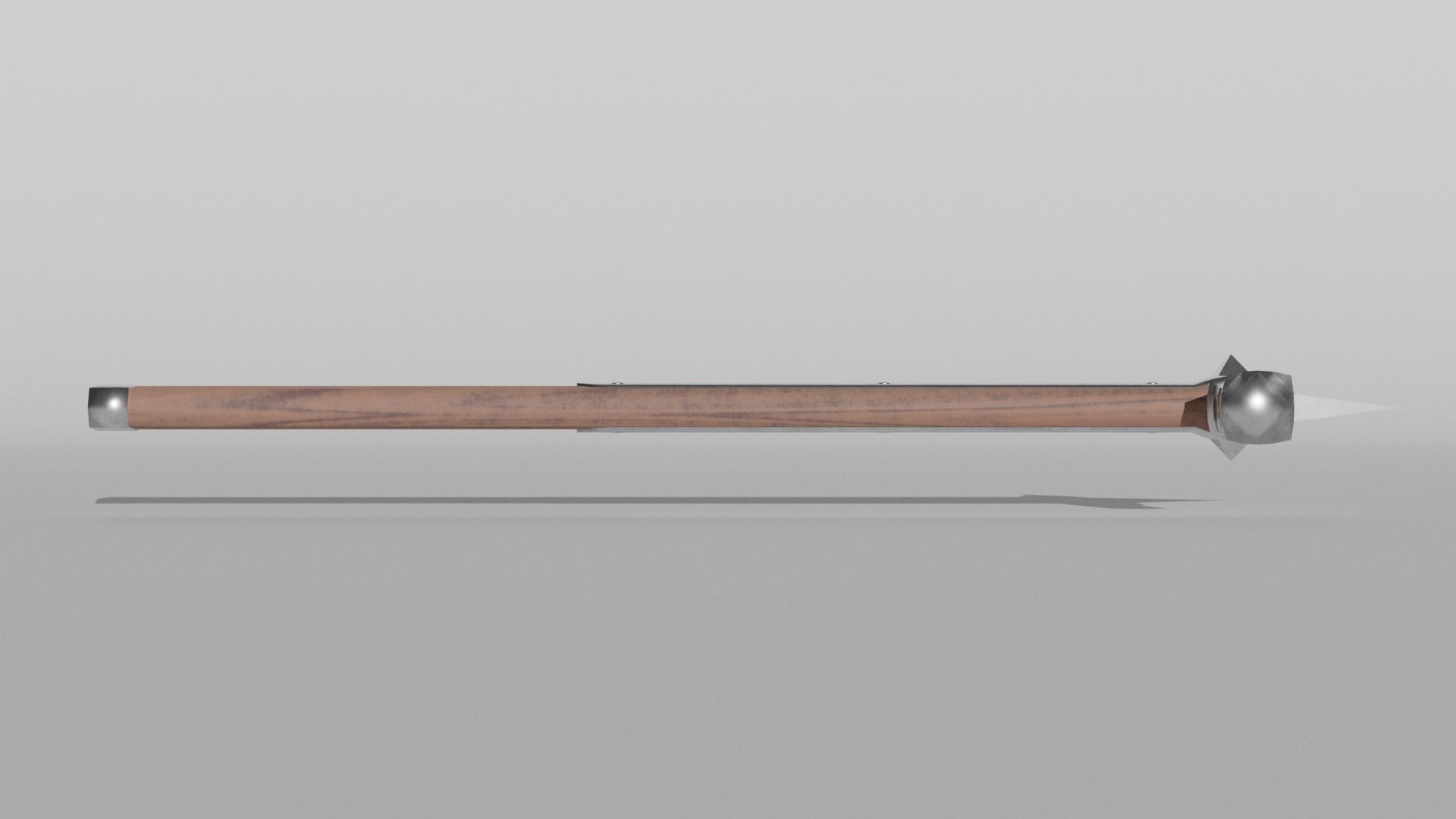 Warhammer wooden hammer with metal handle Low-poly 3D model_2