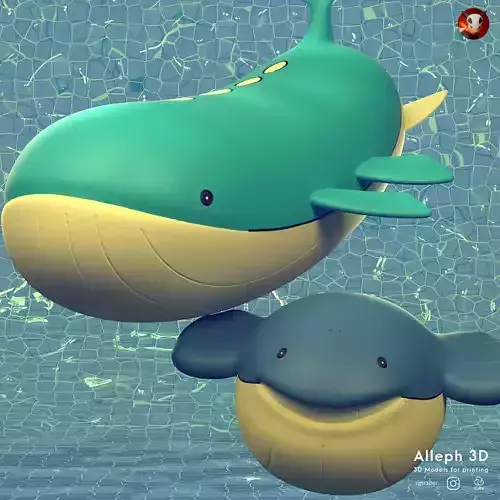 Pokemon wailmer evolution pack 3D print model