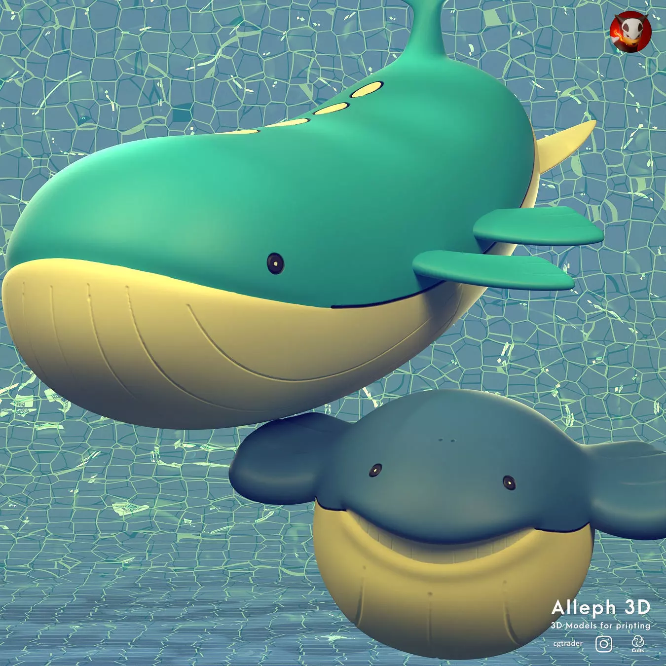 Pokemon wailmer evolution pack 3D print model_0