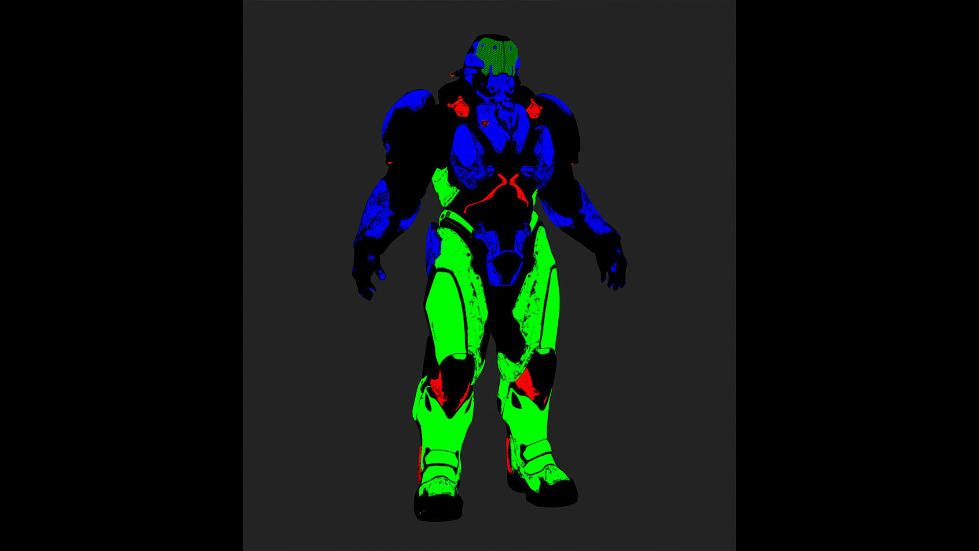 Sci-Fi Heavy Armored Soldier Character with PBR materials Low-poly 3D model_28