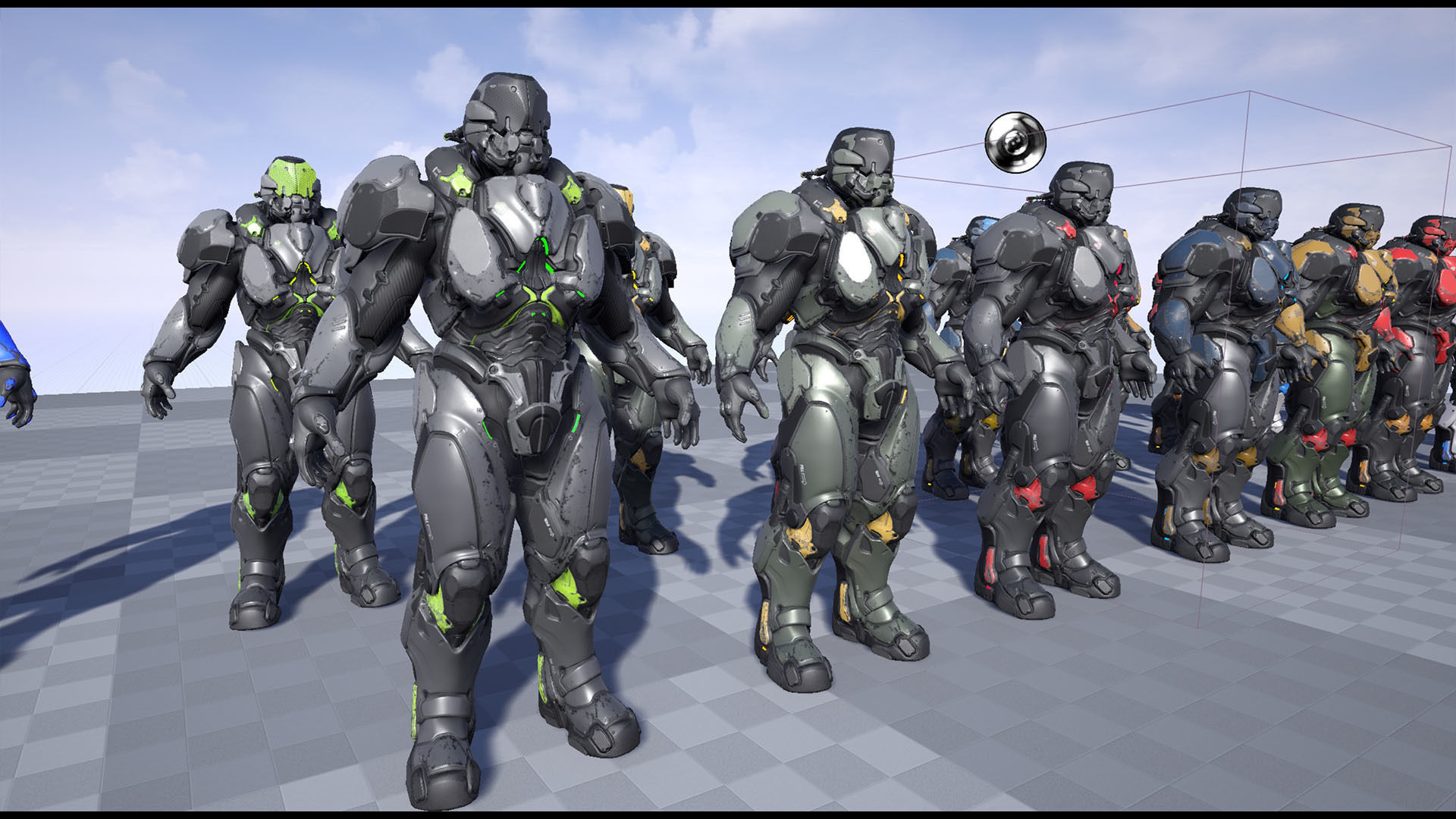 Sci-Fi Heavy Armored Soldier Character with PBR materials Low-poly 3D model_20
