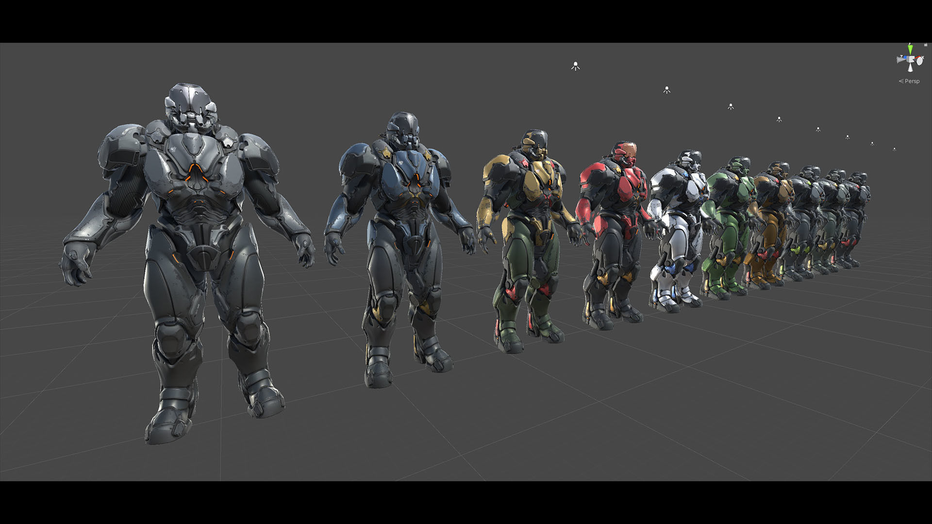 Sci-Fi Heavy Armored Soldier Character with PBR materials Low-poly 3D model_21