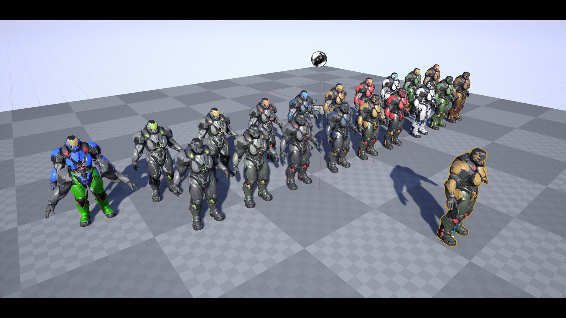 Sci-Fi Heavy Armored Soldier Character with PBR materials Low-poly 3D model_19