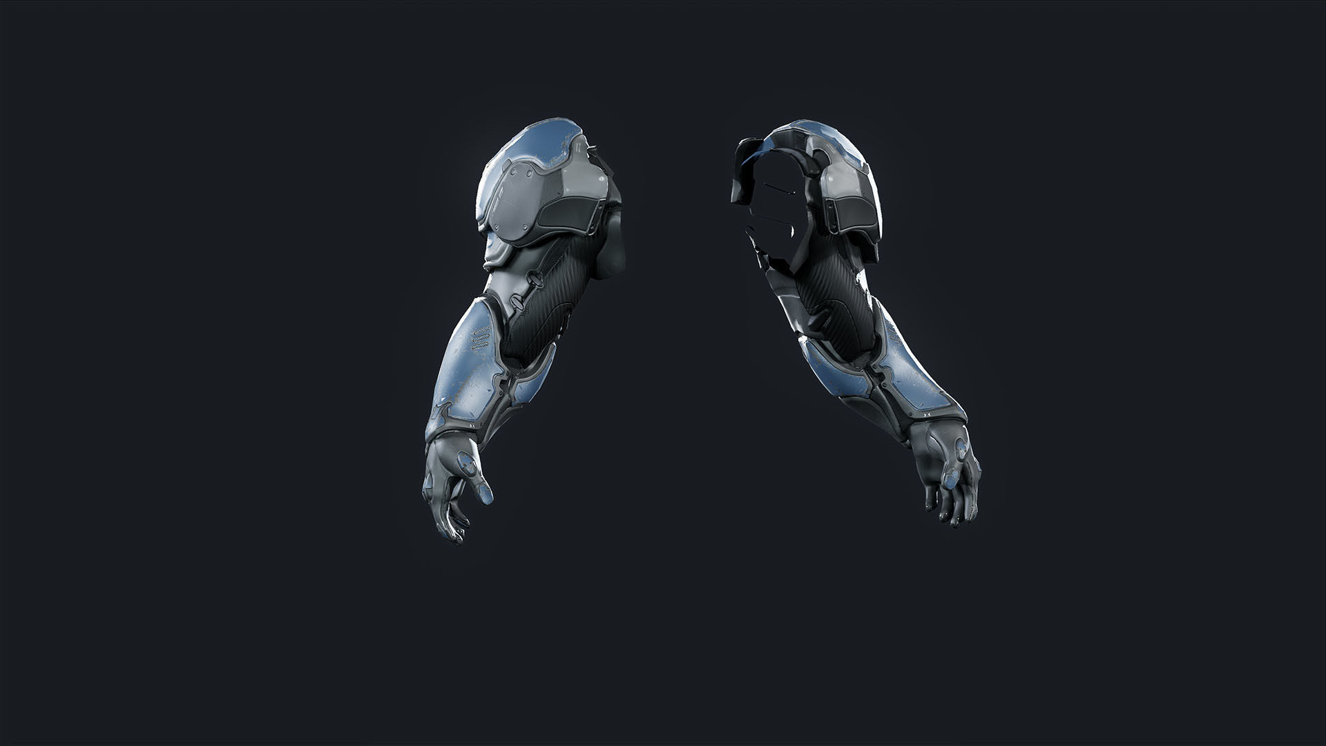 Sci-Fi Heavy Armored Soldier Character with PBR materials Low-poly 3D model_24