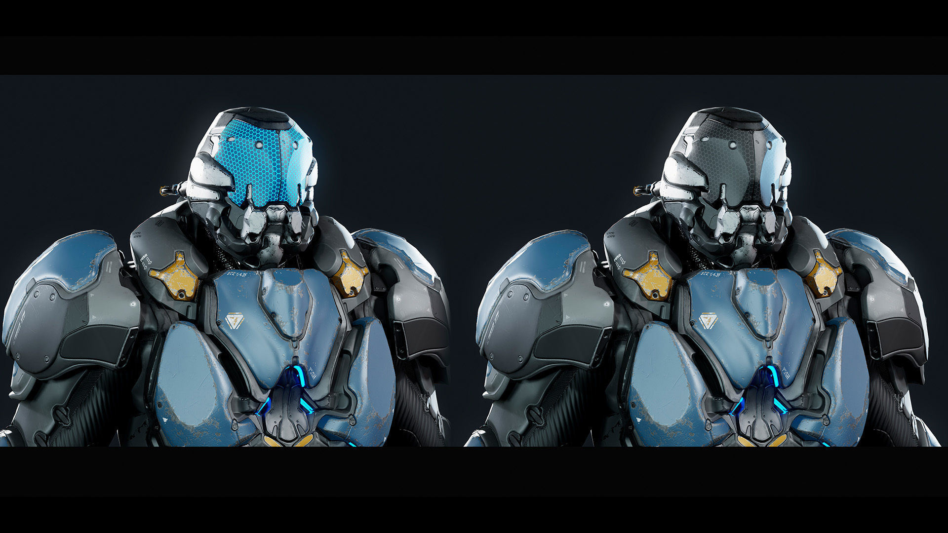 Sci-Fi Heavy Armored Soldier Character with PBR materials Low-poly 3D model_10