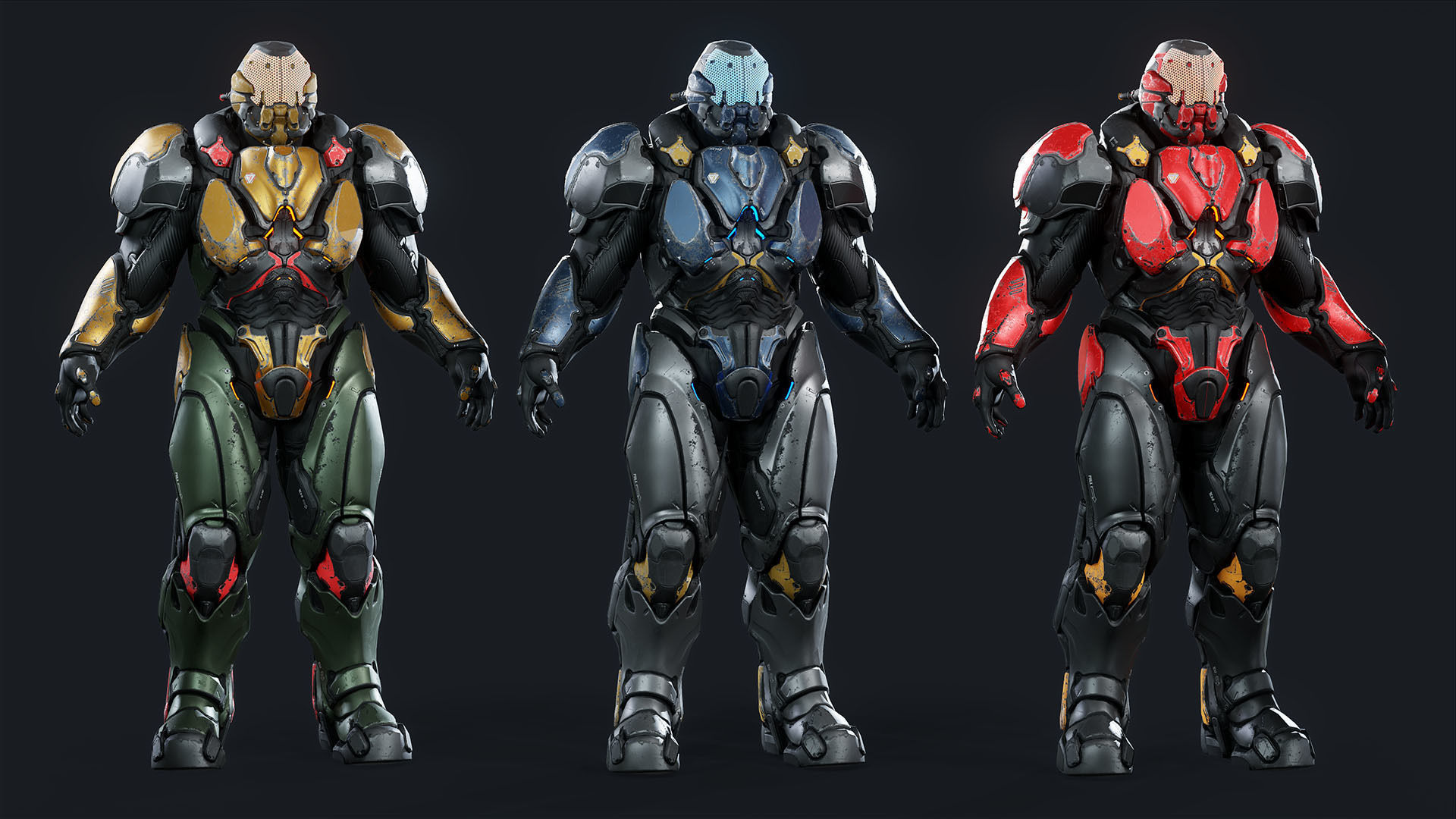 Sci-Fi Heavy Armored Soldier Character with PBR materials Low-poly 3D model_11