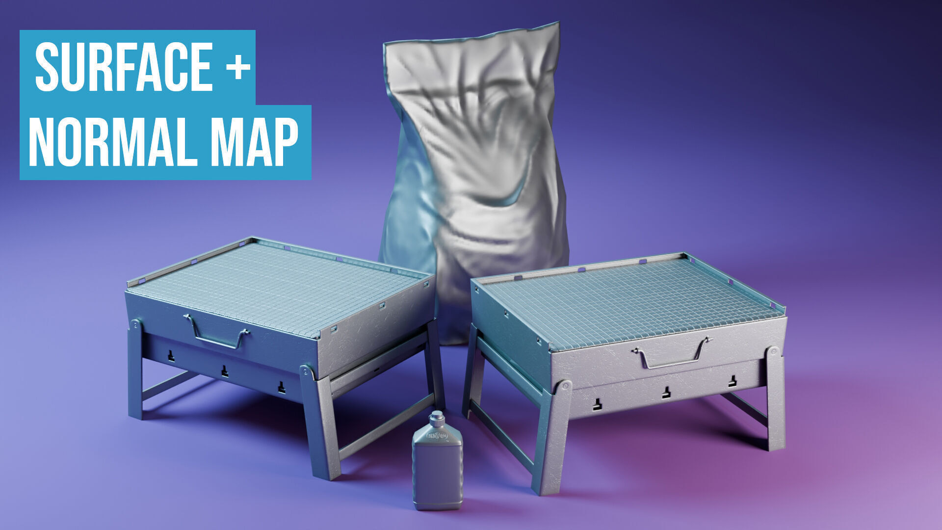 Barbecue Grill Low-poly 3D model_15