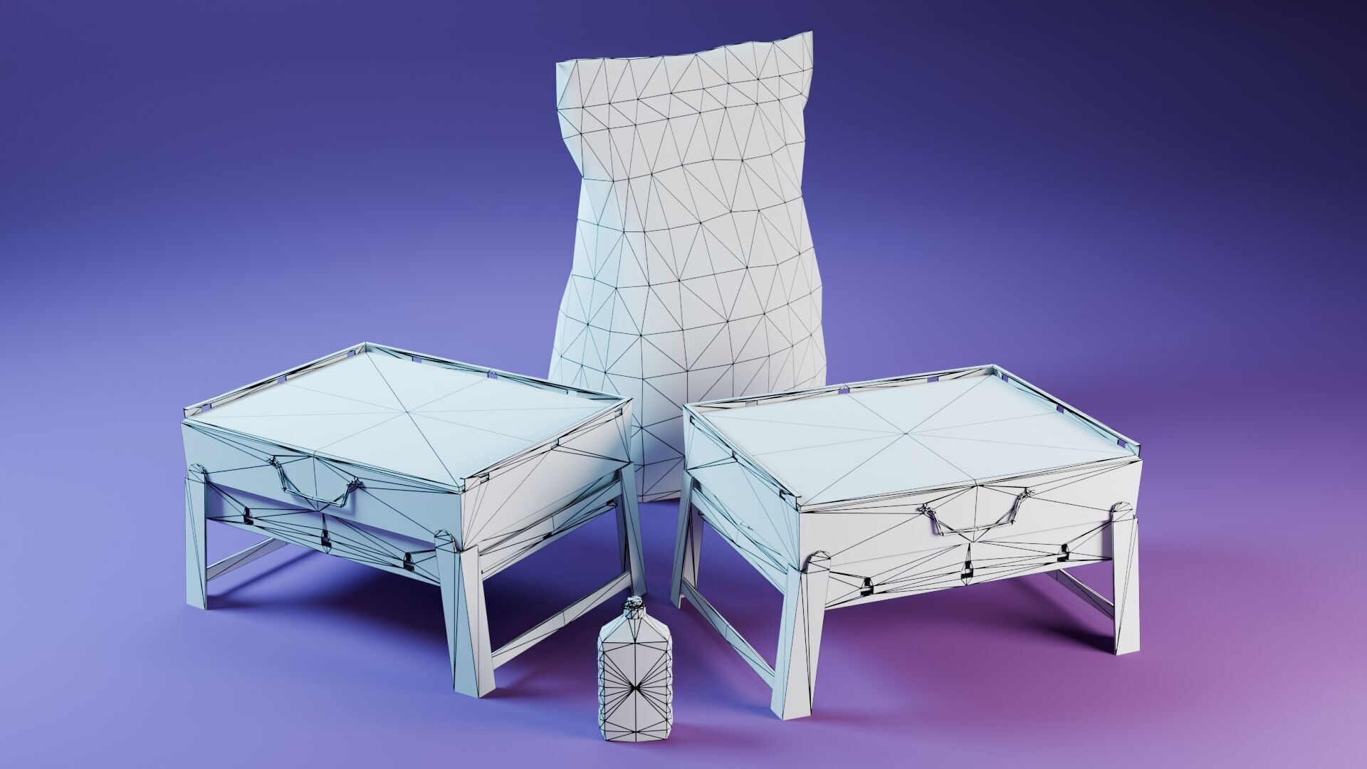 Barbecue Grill Low-poly 3D model_7