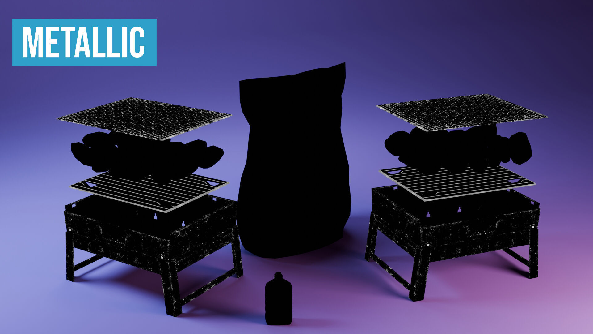 Barbecue Grill Low-poly 3D model_27