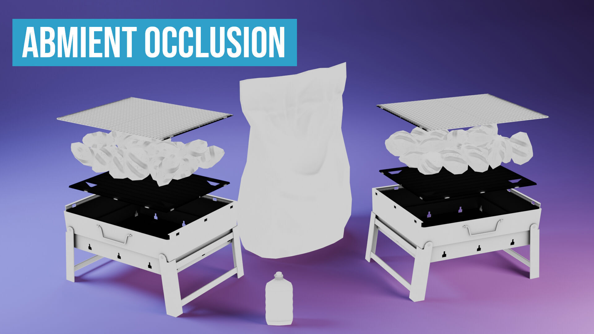 Barbecue Grill Low-poly 3D model_25