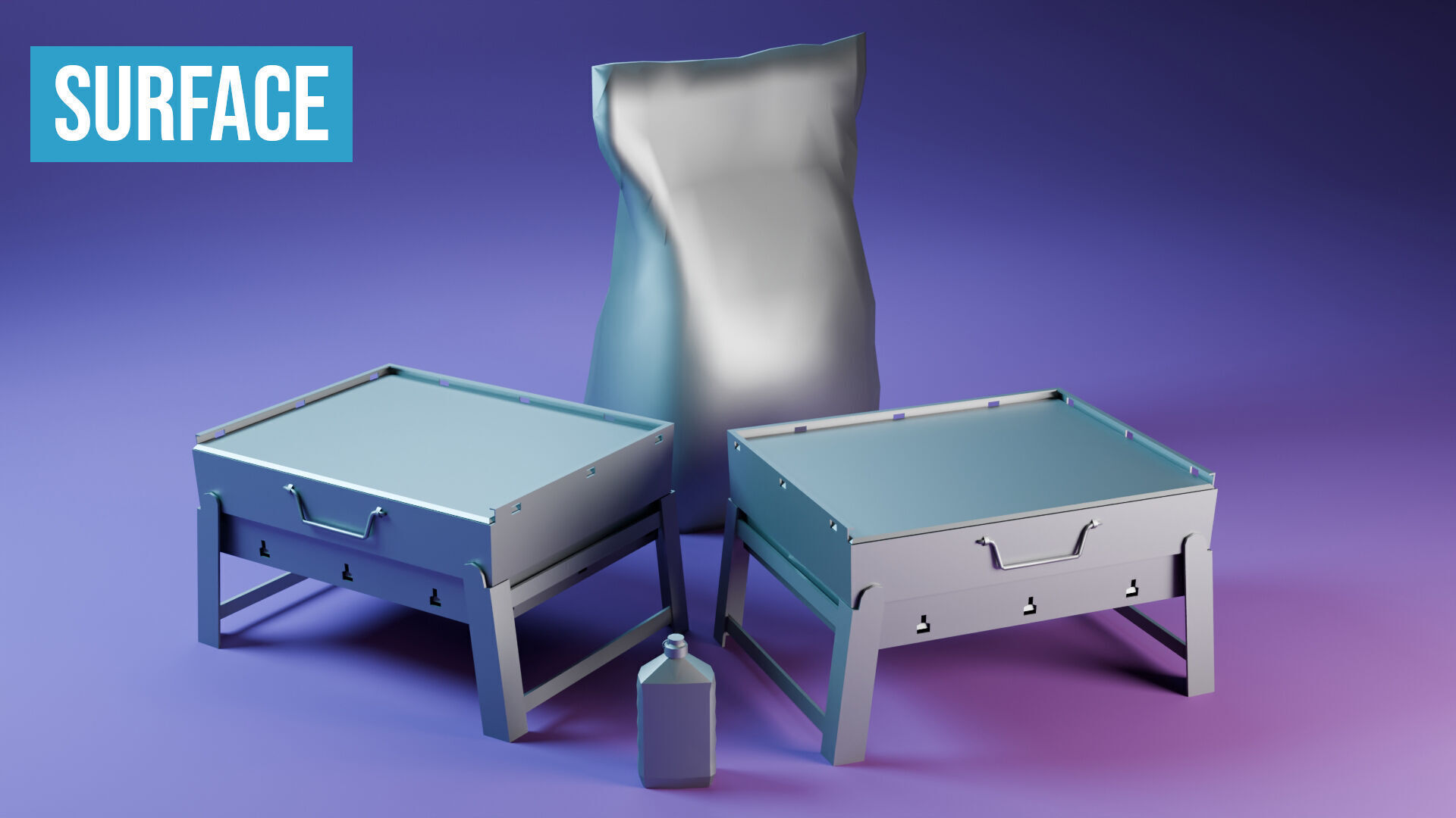 Barbecue Grill Low-poly 3D model_11