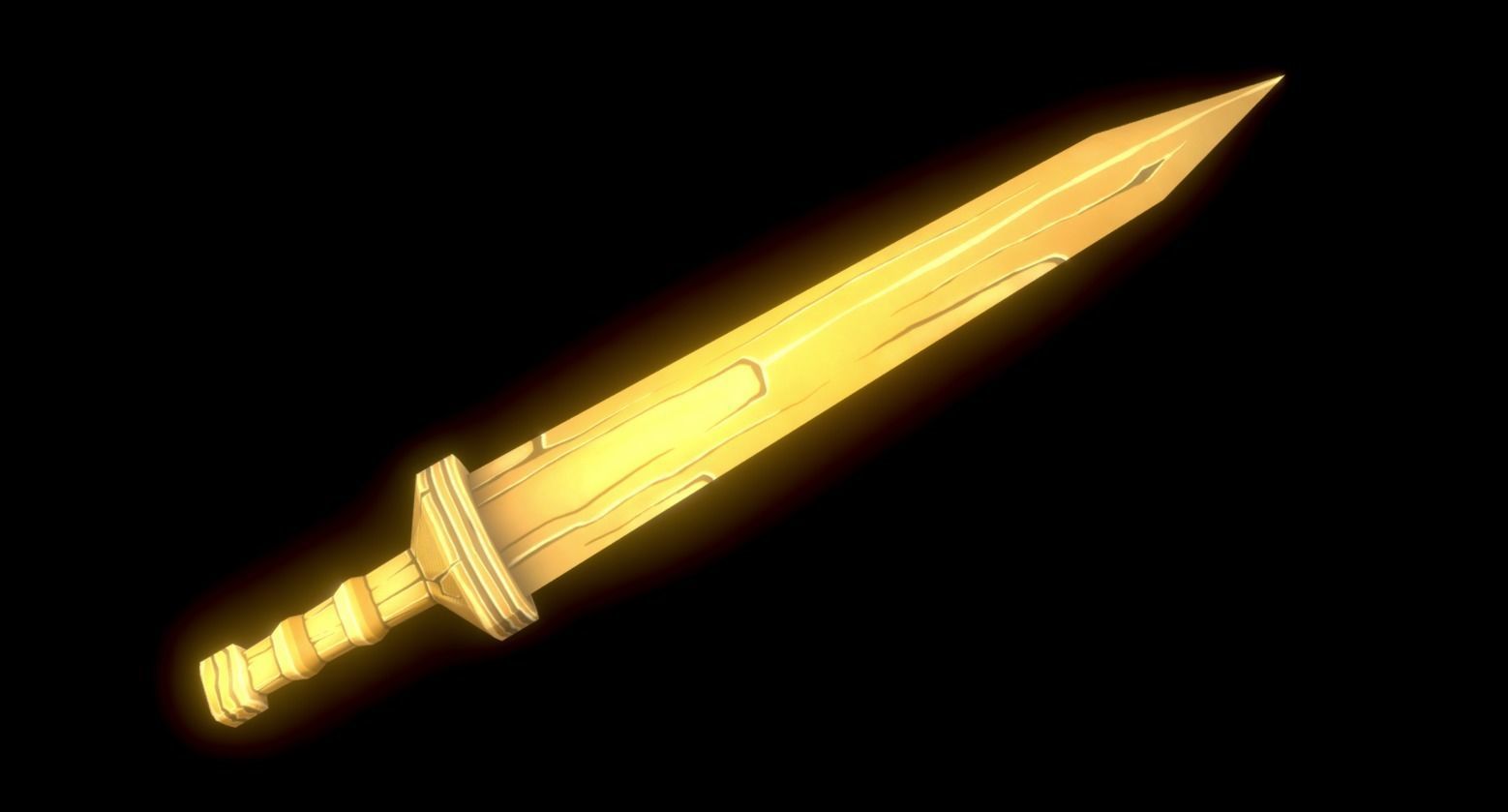 Stylized Wooden Swords Vol 01 Free low-poly 3D model_6